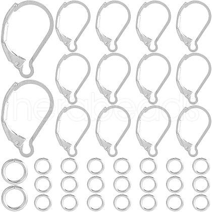 SOFPLATE 80Pcs 304 Stainless Steel Leverback Earring Findings STAS-SP0001-18P-1