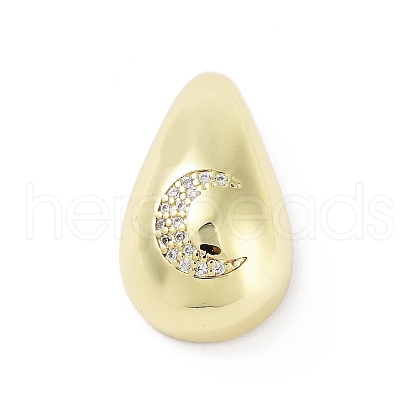 Rack Plating Brass Micro Pave Clear Cubic Zirconia Pendants KK-H474-18G-08-1