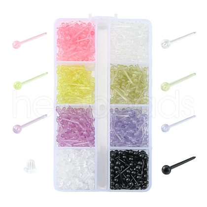 700Pcs Plastic Tiny Ball Stud Earrings with 150Pcs Ear Nuts for Women KY-YW0001-23-1