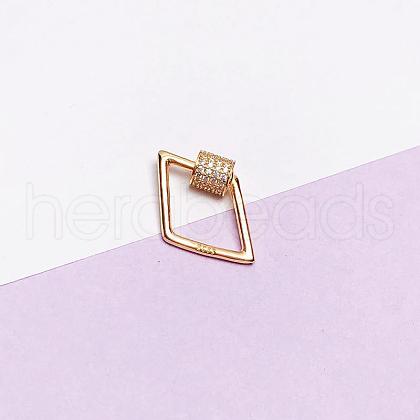 925 Sterling Silver Micro Pave Clear Cubic Zirconia Locking Carabiner Clasps STER-NH0008-01B-G-1