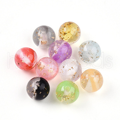 Two Tone Transparent Resin Beads RESI-N042-12mm-12-1