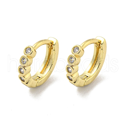 Brass Micro Pave Cubic Zirconia Hoop Earring EJEW-C088-04B-G-1