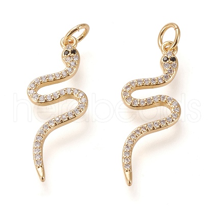 Brass Micro Pave Cubic Zirconia Pendants ZIRC-L098-016G-1