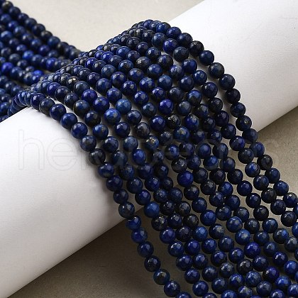 Natural Lapis Lazuli Beads Strands G-L621-B10-4mm-A-1