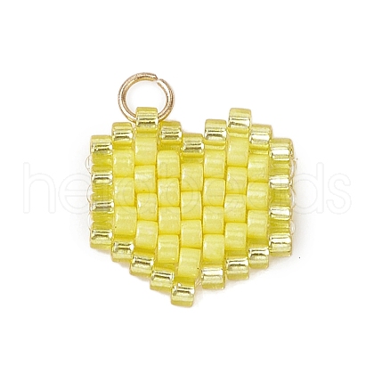 Seed Beads Beaded Charms PALLOY-MZ00359-05-1