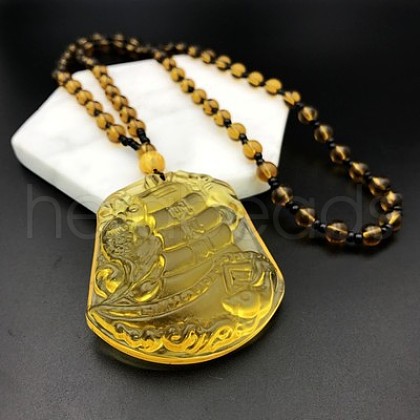 Glass Pendant Necklaces FS-WGCA90F-07-1