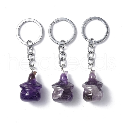 Natural Amethyst Keychains KEYC-P011-04P-05-1