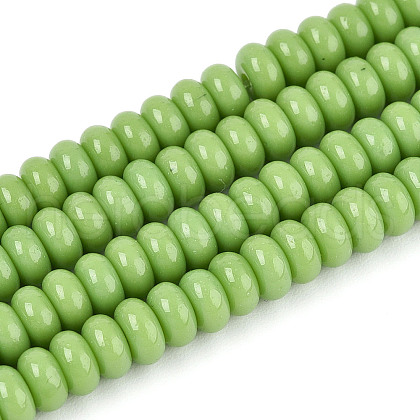 Opaque Spray Painted Glass Beads GLAA-ZX008-4mm-18B-1