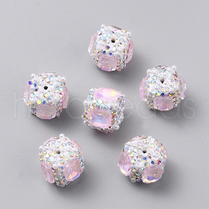Handmade Polymer Clay Rhinestone Beads CLAY-WH20005-002A-01-1
