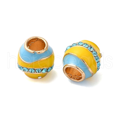 Rack Plating Alloy Enamel European Beads PALLOY-S189-45P-01-1