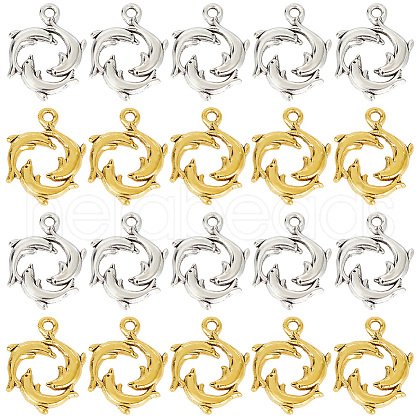 SUNNYCLUE 60Pcs 2 Colors Tibetan Style Alloy Pendants FIND-SC0004-94-1