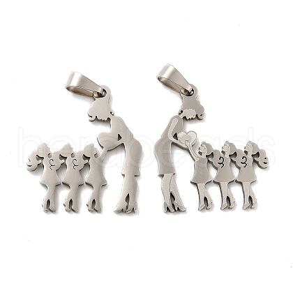 Non-Tarnish Mother's Day/Teachers' Day 201 Stainless Steel Pendants STAS-K251-022P-1