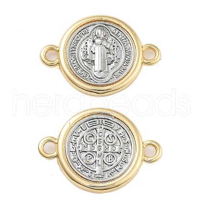 Rack Plating Religion Brass Connector Charms X-KK-B097-02G-1