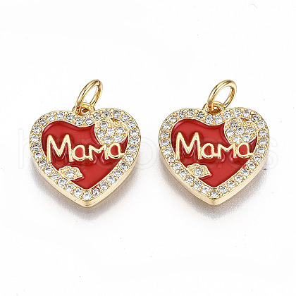 Real 16K Gold Plated Brass Micro Pave Clear Cubic Zirconia Charms X-ZIRC-S067-193A-NF-1