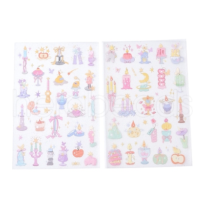 2Pcs 2 Styles PET Self-Adhesive Stickers STIC-P011-A05-1