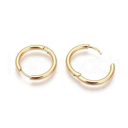 Ion Plating(IP) 304 Stainless Steel Hoop Earrings EJEW-P177-G-17-1