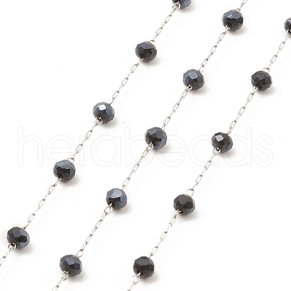 Glass Round Beaded Chains CHS-B003-04E-1