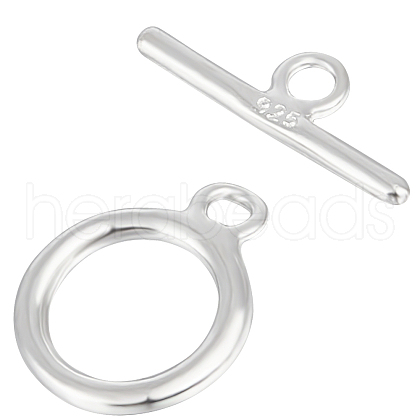 Beebeecraft 5 Sets 925 Sterling Silver Ring Toggle Clasps STER-BBC0002-18-1