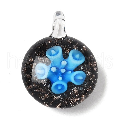 Handmade Gold Sand Lampwork Pendants LAMP-D302-01-1