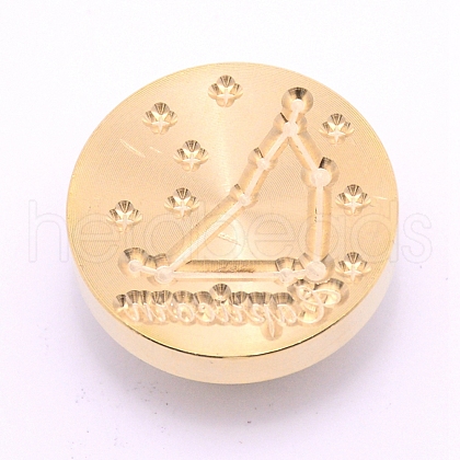 Brass Wax Sealing Stamp Head AJEW-TAC0026-01LG-10-1