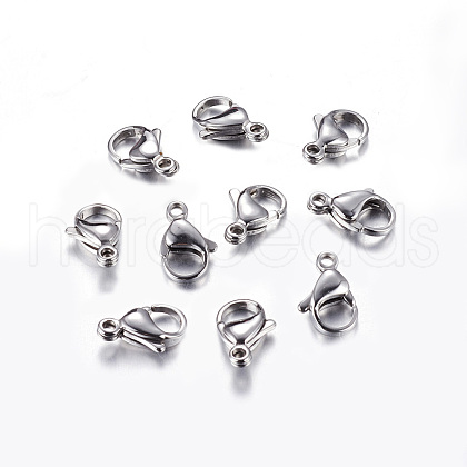Tarnish Resistant 304 Stainless Steel Lobster Claw Clasps STAS-R050-13x8mm-1