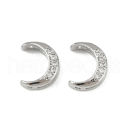 Brass Clear Cubic Zirconia Beads KK-D375-35P-1