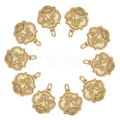 10Pcs Brass Pendants ZIRC-SZ0004-40-1