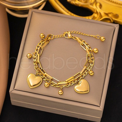 304 Stainless Steel Multi-strand Bracelets BJEW-Q040-05G-1