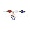 Independence Day Natural Carnelian & White Jade & Dyed Yellow Jade Gemstone Round Beads Braided Bracelets BJEW-MZ00178-03-2