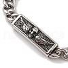 304 Stainless Steel Viking Rectangle with Skull Link Chain Bracelets for Men BJEW-B096-49B-2