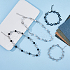 FIBLOOM 4Pcs 4 Style Alloy Hollow Star Link Chain Bracelets & Necklaces with ABS Plastic Pearl Beaded SJEW-FI0001-09-5