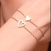 2Pcs Adjustable 201 Stainless Steel Link Bracelets FS-WGD474B-02-2