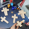 Wood Cross Pendant Decorations HJEW-WH20016-05-3
