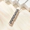 304 Stainless Steel Black Paw Print Column Keepsake Ashes Memorial Pendant Necklaces NJEW-P326-05P-1
