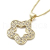 Brass Micro Pave Clear Cubic Zirconia Pendant Necklaces for Women NJEW-D305-03G-04-2