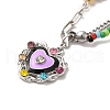 Alloy Enamel Heart Pendant Necklace NJEW-Q001-01P-2