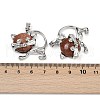 Synthetic Goldstone Kitten Pendants G-J386-C17-15-3