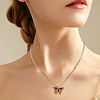 ANATTASOUL 5Pcs 5 Colors Butterfly Alloy Enamel Boho Pendant Necklaces for Women NJEW-AN0001-80-6