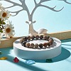 10mm Natural Black Sunstone Round Beads Stretch Bracelet for Men Women BJEW-JB07299-02-2