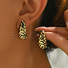 Vintage Roman Style Stainless Steel Enamel Teardrop Earrings for Women CJ7441-3-1