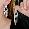 Flower Brass & Alloy Crystal Rhinestone Bib Necklaces & Stud Earrings Sets FS-WG691FB-01-4