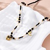 304 Stainless Steel Heart Pendant Necklaces NJEW-U026-17G-1