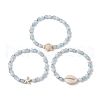 3Pcs 3 Styles Round Acrylic & Glass Beaded Stretch Bracelet Sets BJEW-JB10730-02-4