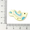 Real 18K Gold Plated Brass Enamel Robin Bird Pendants KK-L224-060G-02-3
