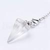 Natural & Synthetic Mixed Stone Hexagonal Pointed Dowsing Pendulums PALLOY-JF00332-3