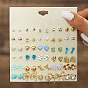 30Pairs Alloy & Plastic Imitation Pearl & Rhinestone Stud Earring Sets WGF62EF-16-1