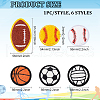 12Pcs 6 Style Sports Ball Theme Computerized Towel Fabric Embroidery Iron on Cloth Patches PATC-FG0001-64-2