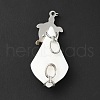 Natural White Shell Pendants SSHEL-G025-02P-3