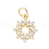 Rack Plating Brass Micro Pave Clear Cubic Zirconia Pendants KK-Z060-20G-1