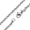 Skull Rhinestone Pendant Necklaces with Rolo Chains NJEW-F309-05-3